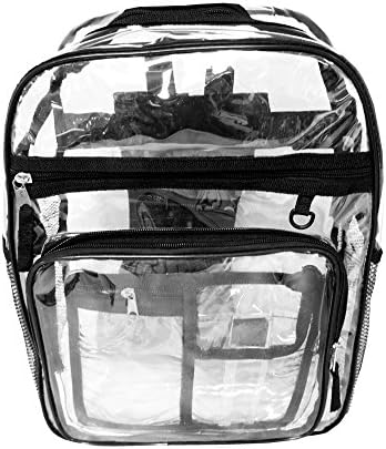 Transparent Clear Backpack School Bag w/ Black Trim