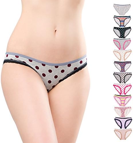 Beyond Intimates Women's Bikini Panties Assorted Prints 12 Pack