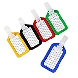 AODE® 7pcs/lot Luggage Tags Striped Bag Tags Label Plastic Tags Travel Name Id Address Label Tag 7 Colors traveler Tourist