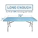 Tablecloth for 6ft folding table -Fitted Rectangular Table Cloth for 6 Foot – size 30 x 72 inch - Plastic Vinyl Flannel Backed With Elastic Rim- For Christmas|Parties - by ATK ( BLUE CHECKERED)