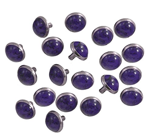Happy E-life 20 PCS Beautiful DIY Buttons Turquoise Rapid Rivets Studs DIY Leather-Craft for Bag Shoes Bracelet Tandy Leather Purple