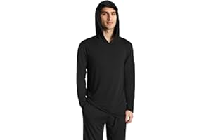 Latuza Men's Bamboo Viscose Hooded Pajama Top Long Sleeve Sleep Shirt