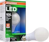 SYLVANIA ULTRA 100W LED Light Bulb Dimmable - Daylight 5000K, 25,000 hour life, E26 A19 Medium Base - Energy Star 15W