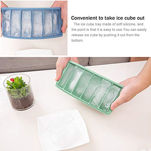 Silicone Water Bottle Ice Cube Trays with Lids 2 Pack, Easy Push and