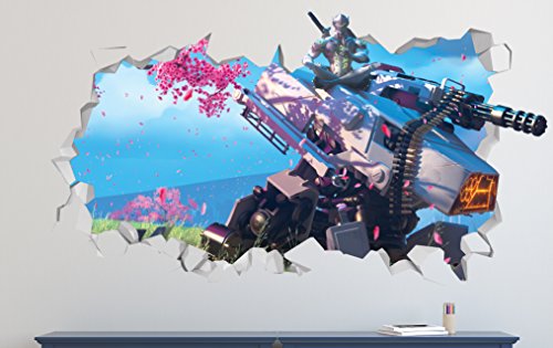 Overwatch Wall Decal Smashed 3D Sticker Vinyl Decor Mural Games - Broken Wall - 3D Designs - LS141 (Medium (Wide 30