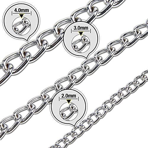 Dog Chain Collars Strong Dog Chain No Pull Dog Metal Slip Collar Anti Chew Training Collar Stainless Collar for Small Medium Large Dogs