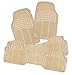 Zone Tech All Weather Rubber Semi Pattern Car Interior Floor Mats – 4-Piece Set Beige Heavy Duty Car Interior Floor Mats