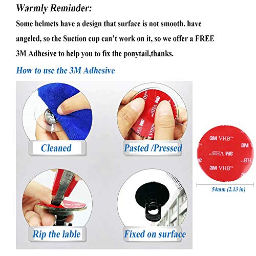 haihong Helmet Hair Helmet Pigtails Gradient Ramp Helmet Braids Ponytail with Suction Cup with Bowknot for Motorcycle Bike 1PCS 24inch-Ombre Black to Blue + Free Bracelet - Thumbnail 6
