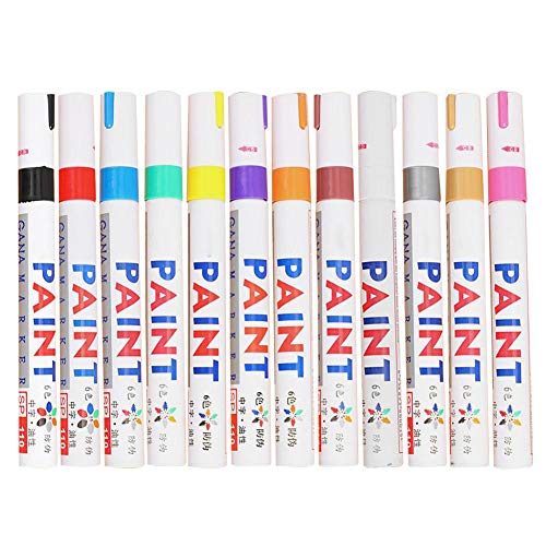 Jannyshop 12 pcs Waterproof Universal Permanent Paint Marker Pen for Car Tyre Tire Tread Rubber Metal - Thumbnail 7