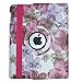JYtrend Case for Old iPad 2(2011)/iPad 3(2012)/ iPad 4(2012), Rotating Stand Smart Case Cover Magnetic Auto Wake Up/Sleep for A1395 A1396 A1397 A1403 A1416 A1430 A1458 A1459 A1460 (Pink Flower)