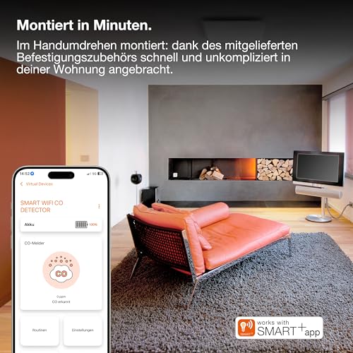 LEDVANCE SMART+ Kohlenmonoxidmelder mit WiFi-Technologie, zertifiziert nach EN 50291, weiß, Kunststoff 5