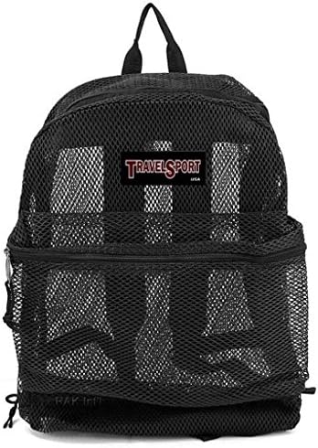 Transparent See Through Mesh Backpack/ School Bag (Black)