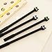Black Cat Kawaii Gel Ink Rollerball Pens, with 0.5mm Extra Fine Point, Black Ink, 4-Pack, SUPPION Stationery for Students Gifts (A)