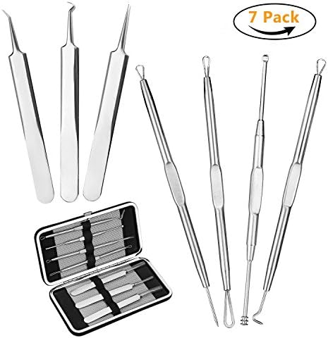 Blackhead Remover Kit, Mercimall Pimple Comedome Extrator for Ance Blemish, Whitehead Removal Treatment Tool Set - Stainless Steel