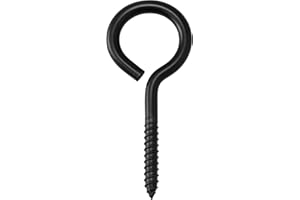 IMSCREWS 2-1/2 Inch Black Screw Eyes (10 Pack), 304 Stainless Steel #11 Eye Bolts, Rust-Resistant Heavy Duty Lag Screws, Self-Tapping Eyelet Screws for Wood, Cable & Wire Anchoring, Indoor Outdoor Use
