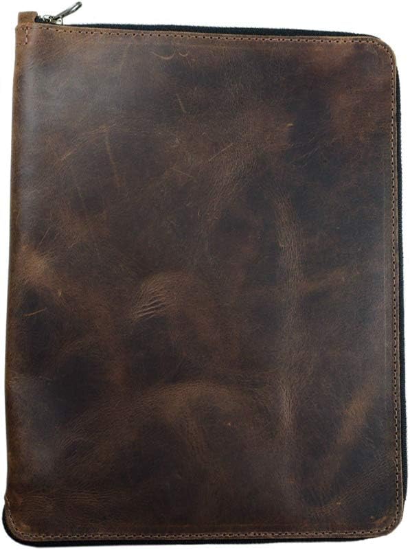 Hide & Drink, Rustic Durable Leather Zippered Journal Cover for Moleskine Notebook, XXL (8.5 x 11 in.), Notebook NOT Included, Cahier Case, Handmade Includes 101 Year Warranty : Bourbon Brown : Office Products