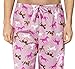 Leisureland Women's Pure Cotton Flannel Pajama Sleep Lounge Pants Horse Pink (Large)