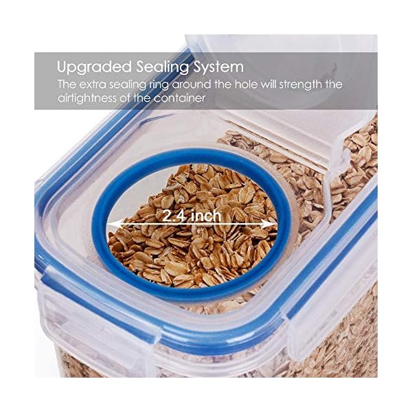Vtopmart-4L-Large-Cereal-Containers-Storage-SetAirtight-Plastic-BPA-Free-Kitchen-Pantry-Flour-StorageDispenser-KeepersSet-of-4-with-24-Labels Vtopmart 4L Large Cereal Containers Storage Set,Airtight Plastic BPA Free Kitchen Pantry Flour Storage,Dispenser Keepers…