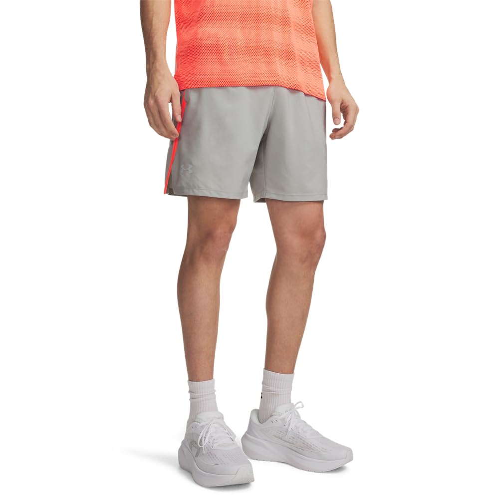 Under Armour Men's Launch Run 7-inch Shorts, (069) Titanium/Electric Tangerine/Reflective, XX-Large Image