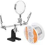 WYCTIN Helping Hand with Magnifying Glass Bonus 60-40 Tin Lead Rosin Core Solder Wire for Electrical Soldering and DIY