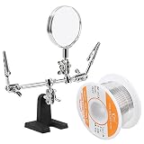 WYCTIN Helping Hand with Magnifying Glass Bonus 60-40 Tin Lead Rosin Core Solder Wire for Electrical Soldering and DIY