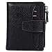 AINIMOER Women's RFID Blocking Leather Small Compact Bi-fold Zipper Pocket Wallet Card Case Purse with id Window (Lichee Black)