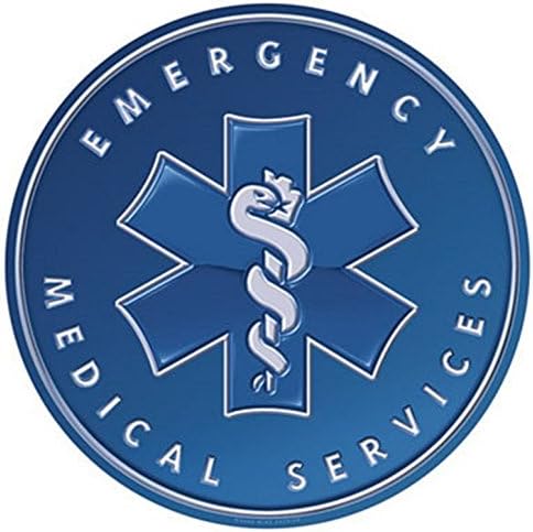 Emergency Medical Services EMS Ambulance Round Tin Sign 12 x 12in