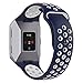 UMTELE For Fitbit Ionic Band, Two-toned Perforated Replacement Strap Breathable Accessory Wristband with Quick Lock&Release Buckle for Fitbit Ionic Smart Watch, Small, Blue/White