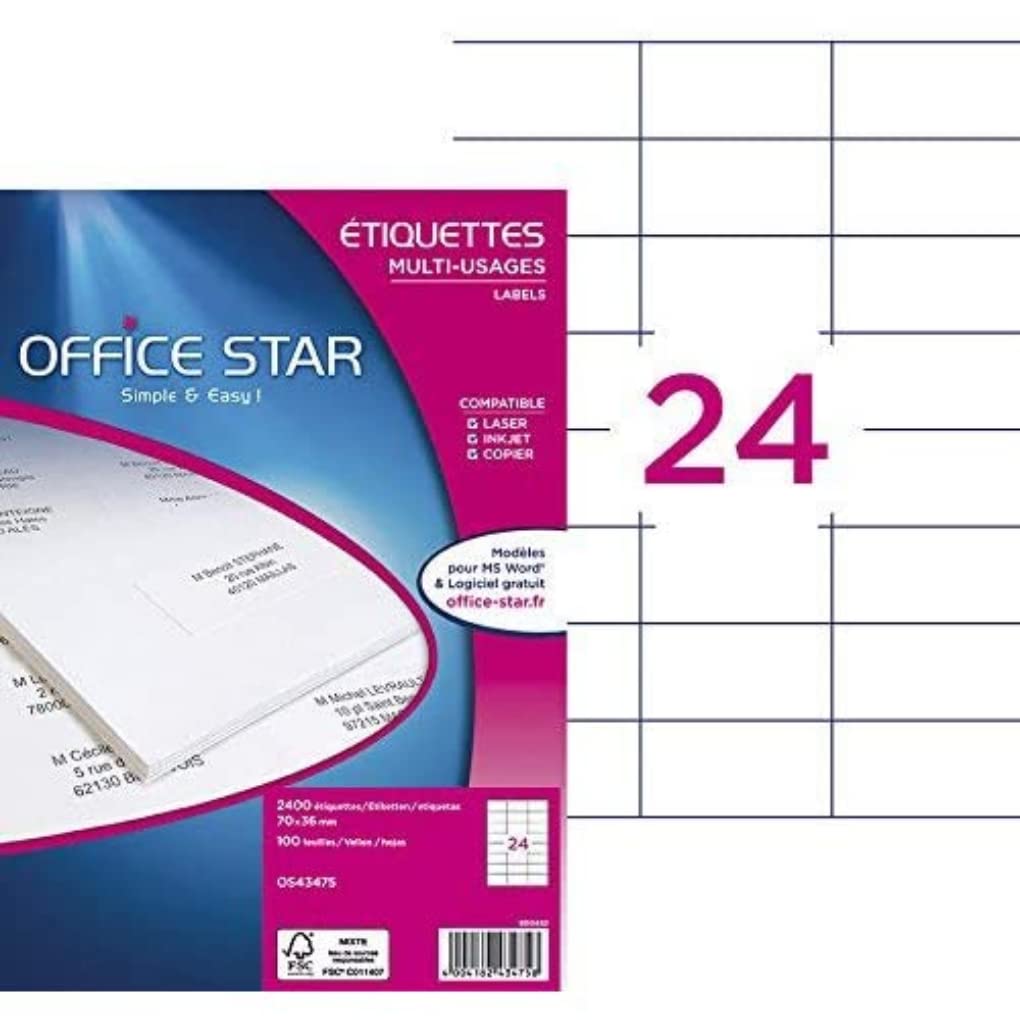 Office Star 43475 Labels