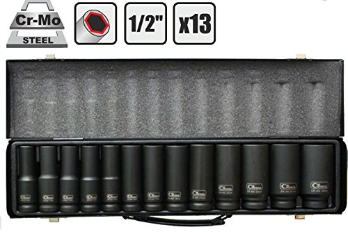 RICHMANN heavy duty deep impact socket set 13 pcs, hex, CrM steel (C4027)