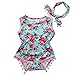 Cute Adorable Floral Romper Baby Girls Sleeveless Tassel Romper One-pieces +Headband Sunsuit Outfit Clothes (12-18 Months, Sky blue)