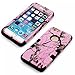 iPhone 6s Case, Kecko Dual Layer High Impact Pink Tree Camo Design Shockproof Military Duty Hybrid Hard Silicone Bumper Protective Cases Cover for iPhone 6 / 6s for Girls - Black