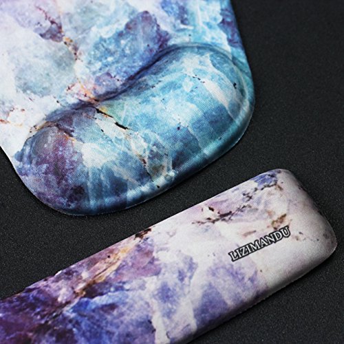 Lizimandu Memory Foam Non Slip Mouse Pad Wrist Rest for Office, Computer, Laptop & Mac - Durable & Comfortable & Lightweight for Easy Typing & Pain Relief-Ergonomic Support (Crystal-2)