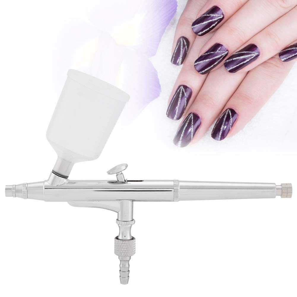 Raguso Dual Action Airbrush Kit Needle Large Capacity Cup Spray Gun Paint Art Set Tool for Art Drawing Cake Decorating Model Coloring Tattoo Nail Design(0 . 3mm)
