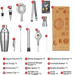 Mixology Bartender Kit: 20-Piece Bar Tool Set with