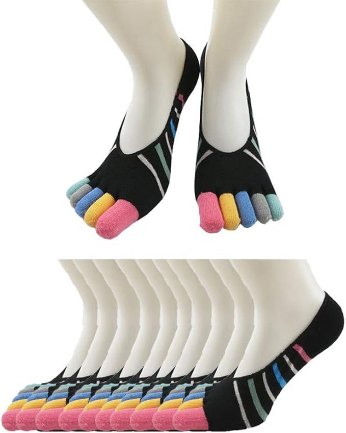 5 pairs Women Toe Socks No Show Toe Socks Women Five Finger Socks Low