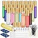 ESARORA Essential Oil Roller Bottles, 24 Pack 12 Color 10 ml Glass Roller Bottles with Stainless Steel Roller Balls and Golden Hanging Lids(3 Dropper, 6 Extra Roller Balls, 2 Bottle Opener Included)
