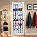 24 Large Pockets Hanging Over The Door Shoe Organizers with 4 Steel Over The Door Hooks (Grey)