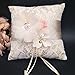 Haokaini Bridal Wedding Pocket Ring Pillow Cushion Bearer with Double Hearts Decoration, Ring Bearer for Beach Wedding, Wedding Ceremony（Color:Pink）