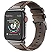 BRG Leather Bands for Apple Watch Band 44mm 42mm 40mm 38mm with Case, Men Women Replacement Genuine Leather Strap for iWatch Series 5 4 3 2 1 Sport and Edition