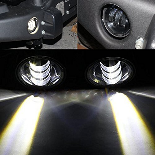 2pcs 4 Inch 30w Cree Led Fog Lights Len Projector for Jeep Tractor Boat Led Fog Lamps Bulb Auto Led Headlight Driving Offroad Lamp for Jeep Wrangler Dodge Chrysler Front Bumper Lights