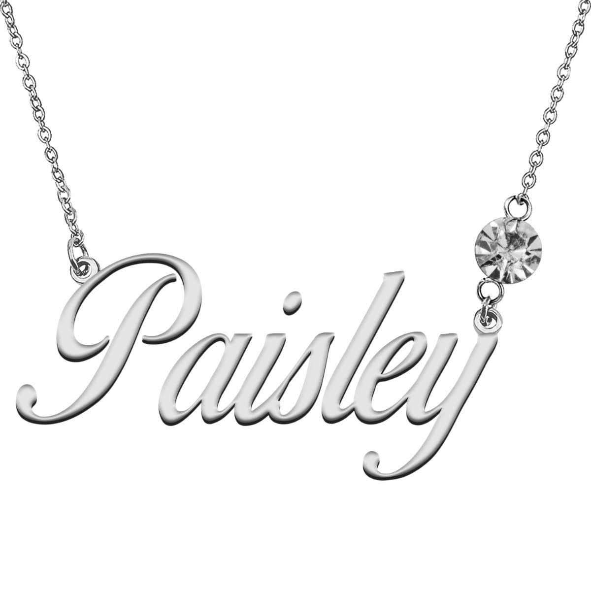 LikeFun Custom My Name Necklace with Birthstone