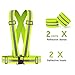 Reflective Vest 2-Pack with 4 High Visibility Bands Motorcycle Safety Vest Adjustable Lightweight Protective for Cycling Dog Walking Vest Running Reflective Vest for Men Women All Day and Night