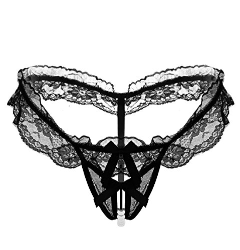 Fasicat womens thongs lace pearl g-strings sexy panties underwear…