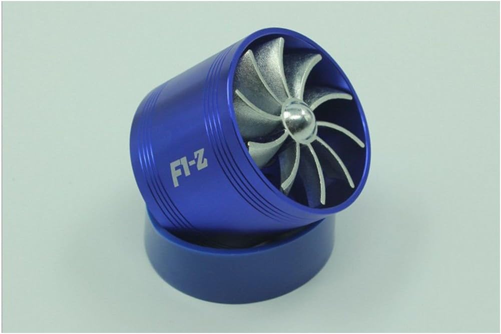 Blue F1-Z Single Turbine Turbo Charger Air Intake Gas Fuel Gas Saver Single Fan Car Supercharger