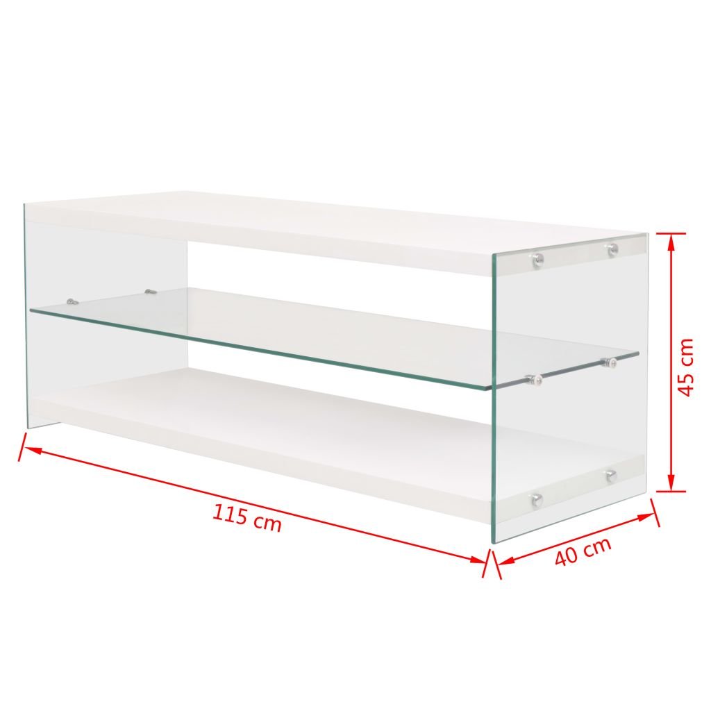 Festnight Glas Tisch Mdf Und Gehartetes Glas Tv Schrank Hochglanz Weiss Wohnzimmer Tische Wordpress Cdn Com