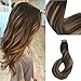 LAB·EH Hair Extensions Tape in Ombre Chocolate Brown to Caramel Blonde 16 Inch 50g 20pcs Tape in Human Hair Extensions Skin Weft Real Natural Hair Extensions