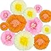 12 Pieces Paper Flower Decorations Tissue Paper Chrysanth Flowers DIY Crafting for Wedding Backdrop Nursery Wall Decoration
