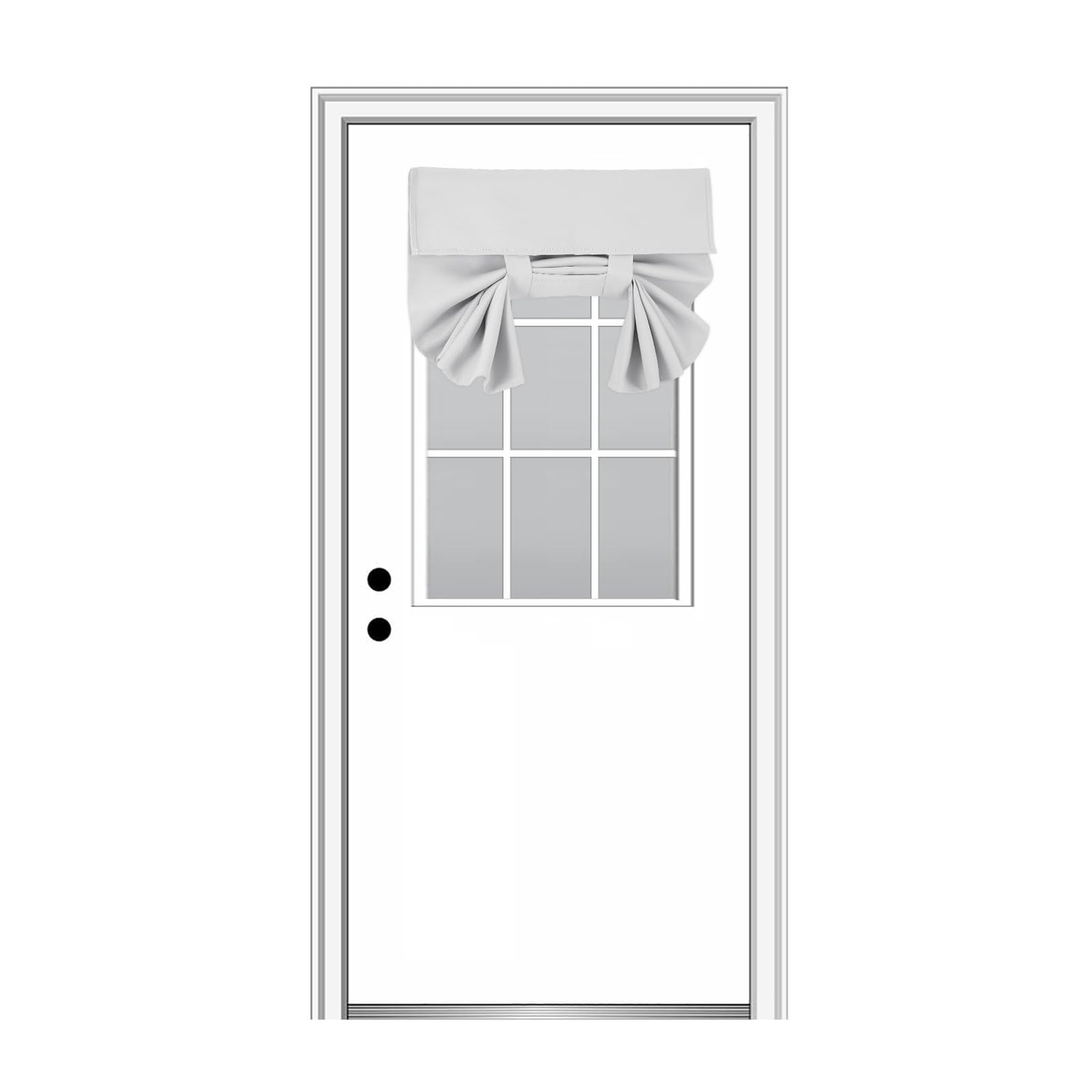 YSYY 100% Blackout French Door Curtains, Wrinkle Free Room Darkening, Blocks Light and Heat Through Glass Window. Easy Installed Window Curtains. (White, 30" x 40")