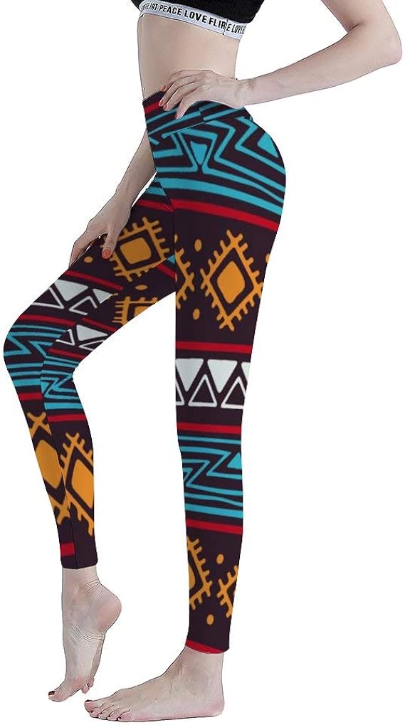 Fashion Yoga Pants for Women Abstract Aztec Diamond Pattern